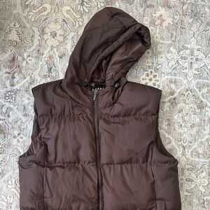 Boohoo Brown Puffer Vest